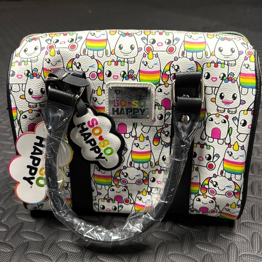 NWT 2018 Loungefly x SO SO Happy Friendless Barrel Satchel Purse Bag Crossbody